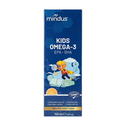 Mindus Kids Omega-3 Portakal Aromalı Şurup 150 ml