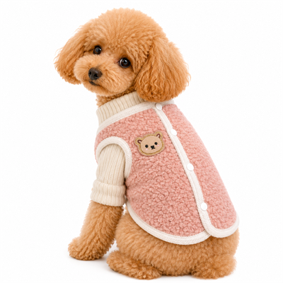 Dolcepets Ayıcık Desenli Hırka/Pembe