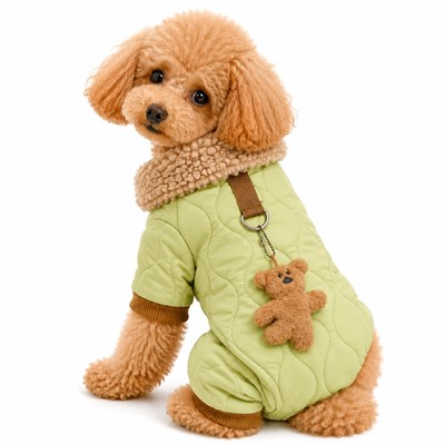 DolcePets Ayıcıklı Tulum Mont/Yeşil