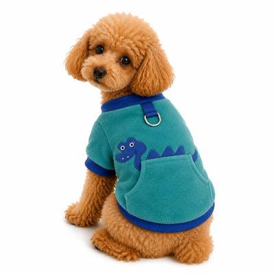 DolcePets Dinozor Sweatshirt/Mavi