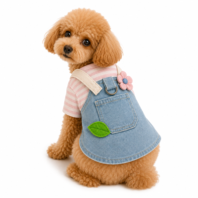 DolcePets Flower Tasmalı Kot Elbise