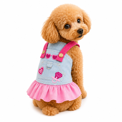 DolcePets Kalpli Tasmalı Elbise