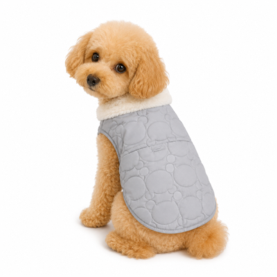 Kedi Köpek Kıyafeti & Elbisesi Köpek Yeleği Puffer Vest Gri