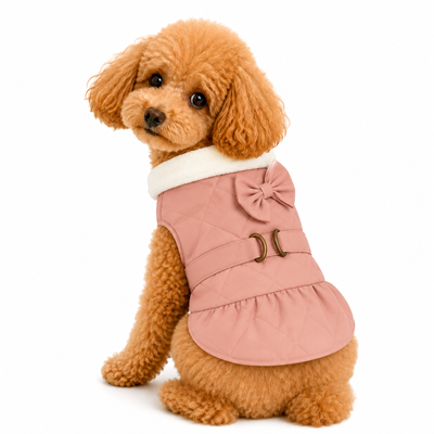 DolcePets Tasmalı Fiyonk Ceket/Pembe