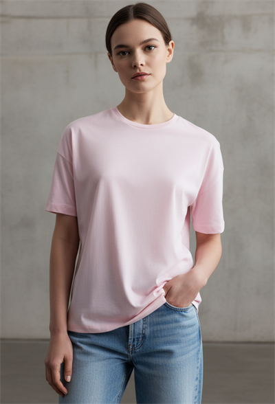 Basic T-Shirt-Toz Pembe