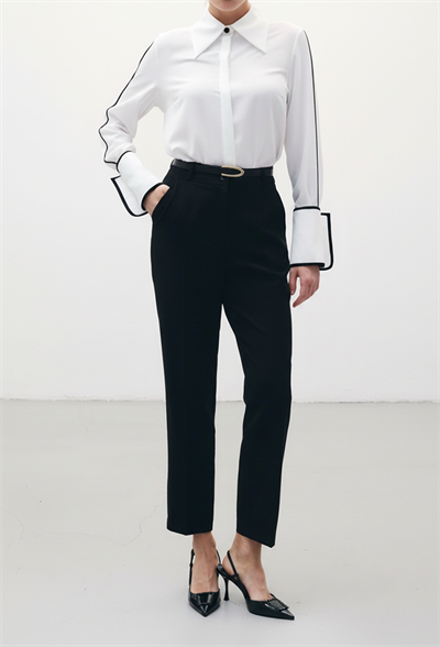 Kemerli Pantolon - Siyah