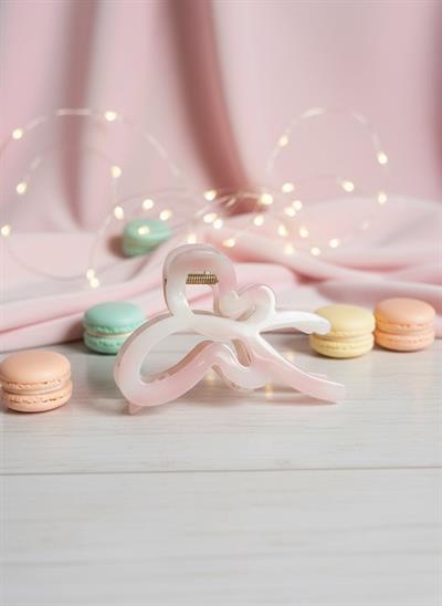 Kadın Pembe Geçişli Kelebek Formlu Modern Mandallı Toka