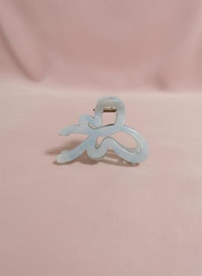 Kadın Buz Mavisi Mermer Desenli Kelebek Formlu Modern Mandallı Toka