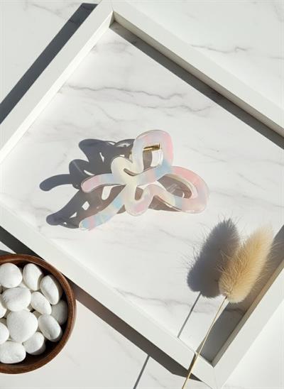 Kadın Renkli Geçişli Kelebek Formlu Modern Mandallı Toka - el yapımı