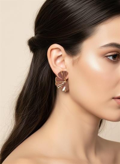 KADIN TREND MODERN LİNE TARÇIN RENKLİ KÜPE