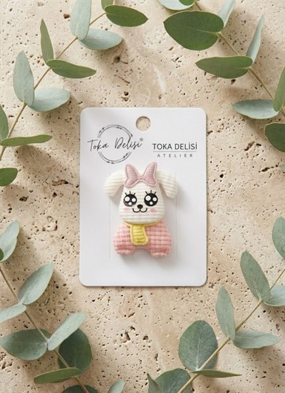 Toka DelisiTOKABebekler İçin Kedicik Figürlü Pembe Krem Taşlı Saçsız Bebek TokasıBebekler İçin Sevimli Köpek Figürlü Somon Krem Saçsız Bebek Tokası