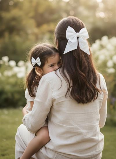 Fisto Anne Kız Yeni Otomatik Beyaz Fiyonk Toka Özel Tasarım, Kına Nikah Kadin Toka El Yapımı