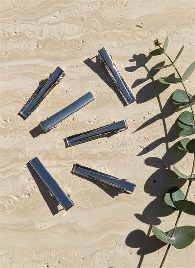 Sevimli Gece Mavisi Işıltılı Kumaş 2li Bebek Tokası El Yapımı