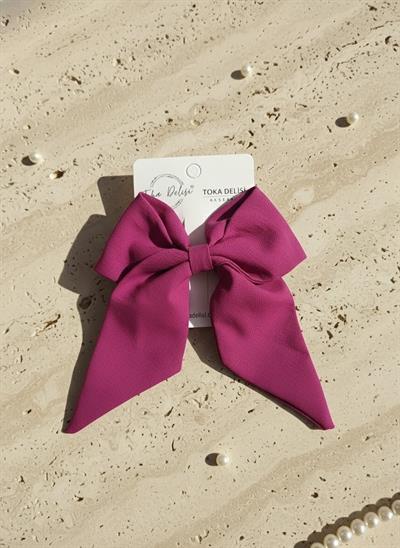 Moda Mor Renk Kadin Renkli Otomatik Fiyonk Toka, Genç Kız Klipsli Kadin Toka El Yapımı