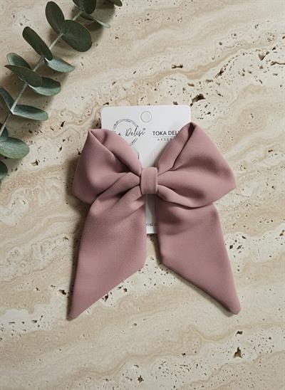 Açık Pudra Kadın Renkli Otomatik Fiyonk Toka El Yapımı