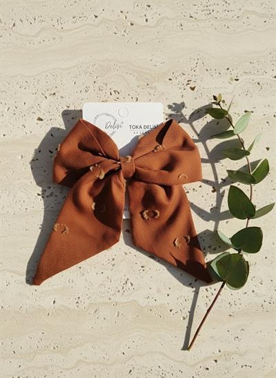 Kendinden Desenli Kahverengi Otomatik Fiyonk Toka, Özel Tasarım Toka, El Yapımı 