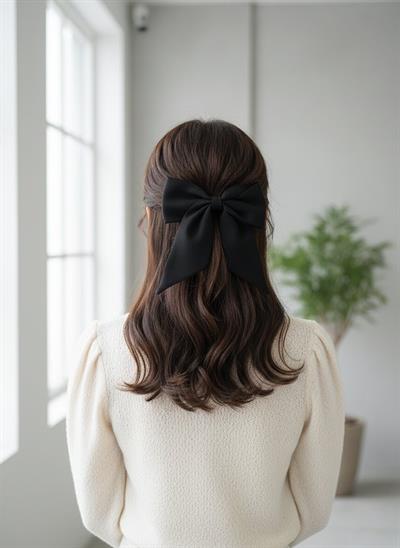  Siyah Otomatik Fiyonk Toka, Genç Kız Çocuk Klipsli Kadin Toka Hediyelik El Yapımı