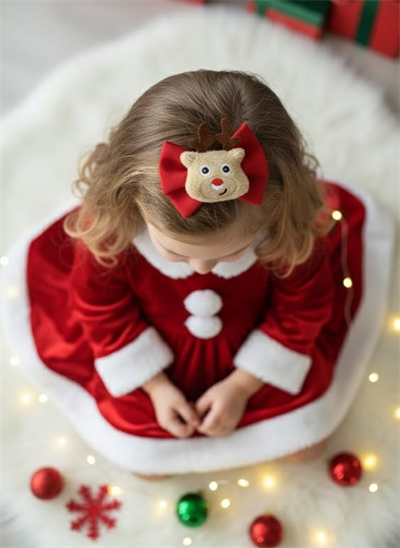 Peluş Geyik Nakışlı Yeni Yıl Temalı Karne Hediyesi Toka El Yapımı