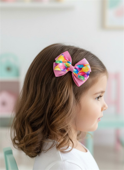 Desenli Kurdele Fiyonk Toka, Özel Gün Grogren Kurdele Çocuk Klipsli Kiz Cocuk Toka El Yapımı