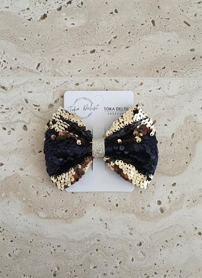  Abiyelik Pul Payet Lacivert Otomatik Fiyonk Cocuk Toka, Pullu Payet Fiyonk Kadin Toka El Yapımı