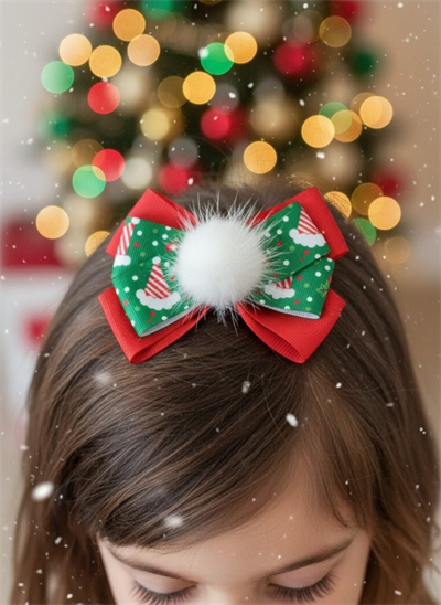 Kar Taneli ve Noel Şapka Figürlü Klipsli Özel Seri Toka