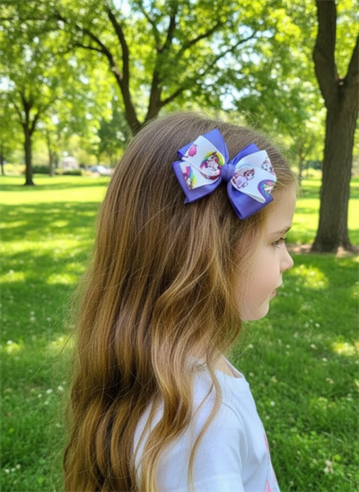 Mor Unicorn Kurdele Fiyonk Toka, Özel Gün Grogren Kurdele Çocuk Klipsli Kiz Cocuk Toka El Yapımı