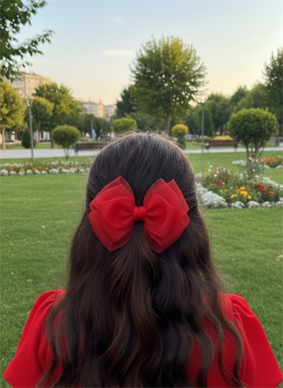  Lohusa Doğum Günü Parti Özel 23 Nisan Kırmızı Fiyonk Toka, Kiz Cocuk Toka El Yapımı