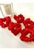 5 Adet Kırmızı Rahat Ve Şık Scrunchie Saten Simit Toka, Kına Için Toka