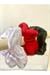 Beyaz Kırmızı Koyu Yeşil 3lü Rahat Ve Şık Scrunchie Saten Simit Toka, Yılbaşı Toka
