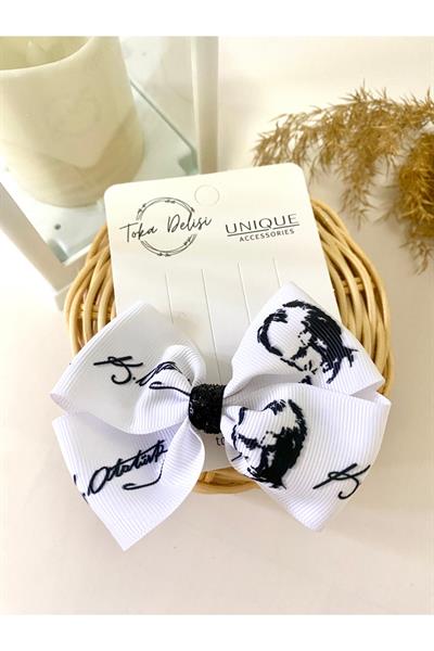 23 Nisan 29 Ekim Kırmızı Beyaz Son Trend Fiyonk Toka, Kurdele Hand Made Çocuk Pens Fiyonk Toka