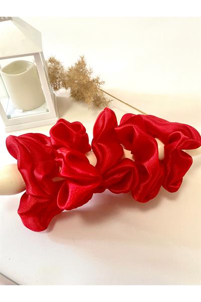 5 Adet Kırmızı Rahat Ve Şık Scrunchie Saten Simit Toka, Kına Için Toka