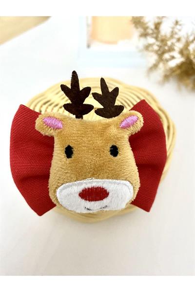 Büyük Geyik Figürlü Son Trend Kırmızı Karne Hediyesi Yılbaşı Toka Çocuk Hand Made Noel Christmas Tok
