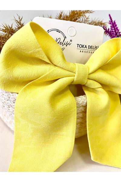 El Yapımı Kendinden Desenli Yeni Moda Sarı Otomatik Fiyonk Toka