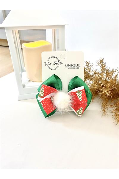 Özel Seri Son Trend Yılbaşı Tokası, Fiyonk Toka, Çocuk Toka Hand Made Noel Christmas Pens Toka
