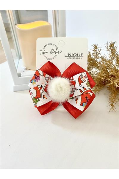 Özel Seri Son Trend Yılbaşı Tokası, Fiyonk Toka, Çocuk Toka Hand Made Noel Christmas Pens Toka