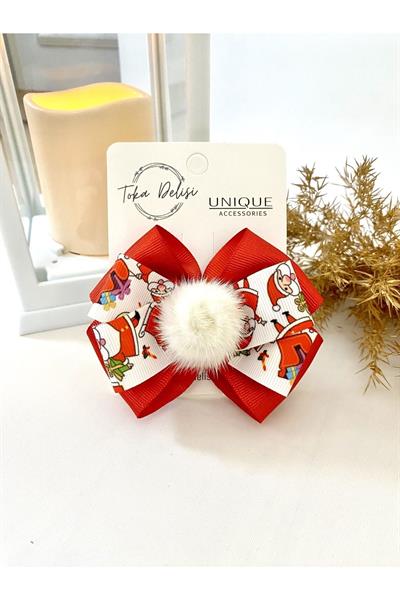 Özel Seri Son Trend Yılbaşı Tokası, Fiyonk Toka, Çocuk Toka Hand Made Noel Christmas Pens Toka