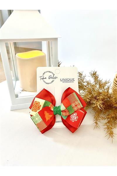 Özel Seri Son Trend Yılbaşı Tokası, Fiyonk Toka, Çocuk Toka Hand Made Noel Christmas Pens Toka