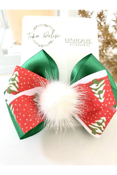 Özel Seri Son Trend Yılbaşı Tokası, Fiyonk Toka, Çocuk Toka Hand Made Noel Christmas Pens Toka
