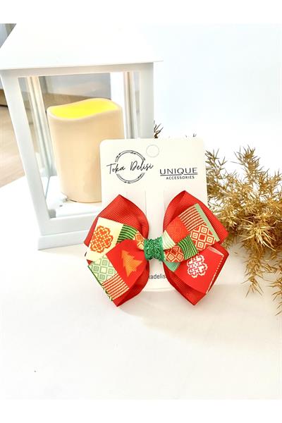 Özel Seri Son Trend Yılbaşı Tokası, Fiyonk Toka, Çocuk Toka Hand Made Noel Christmas Pens Toka