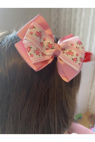 Pembe Fiyonk Toka, El Yapımı Özel Gün Grogren Country Kurdele Çocuk Klipsli Son Trend Fiyonk Toka