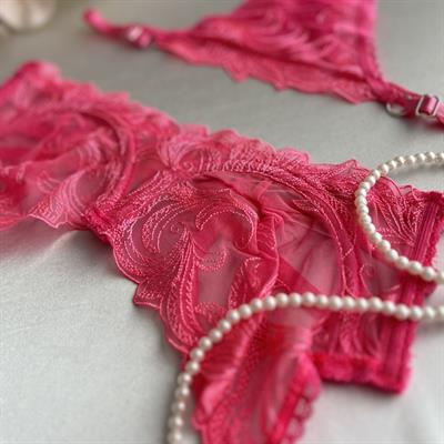 Brode Balenli Pembe Sütyen Takımı