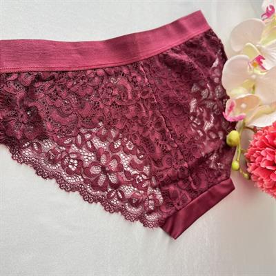 DANTELLİ ve LAZER KESİM BİKİNİ MODEL KÜLOT - Bordo
