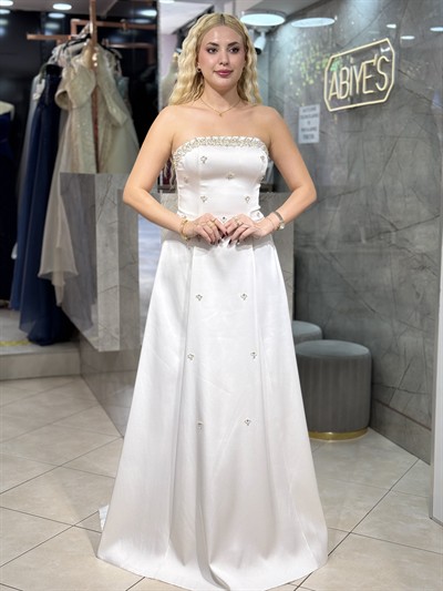 STRAPLEZ SATEN TAŞLI  A KESİM