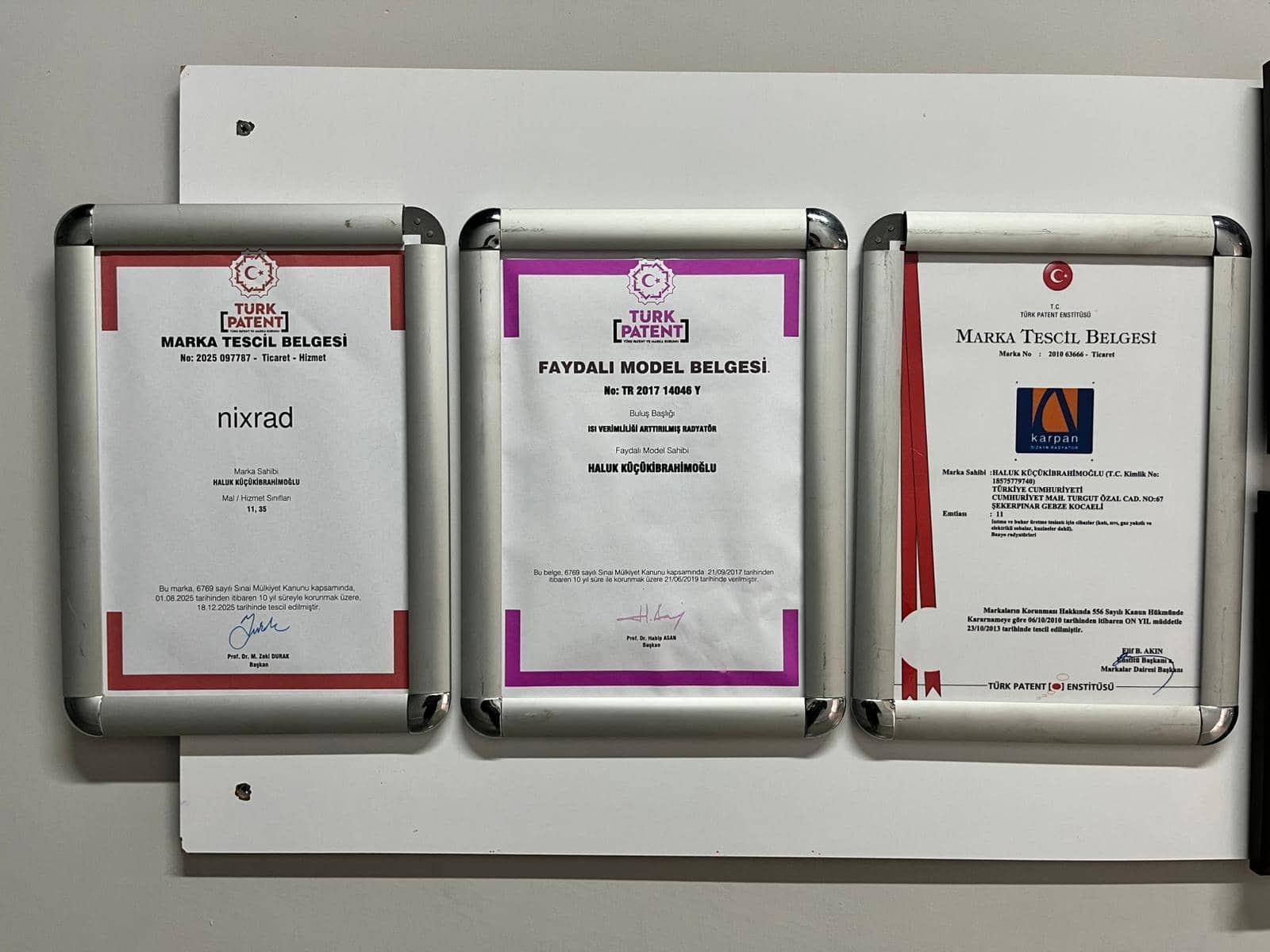 Nixrad Faydalı Model Patenti
