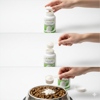 Calcium Powder Kedi & Köpek İçin Doğal Kalsiyum Takviyesi 90g