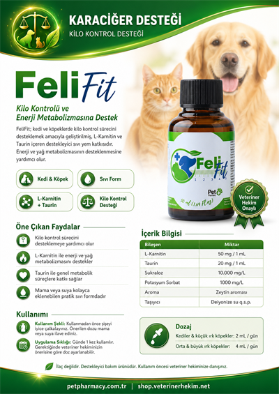 FeliFit – Kedi ve Köpekler İçin L‑Karnitin ve Taurin İçeren Kilo Kontrol Takviyesi