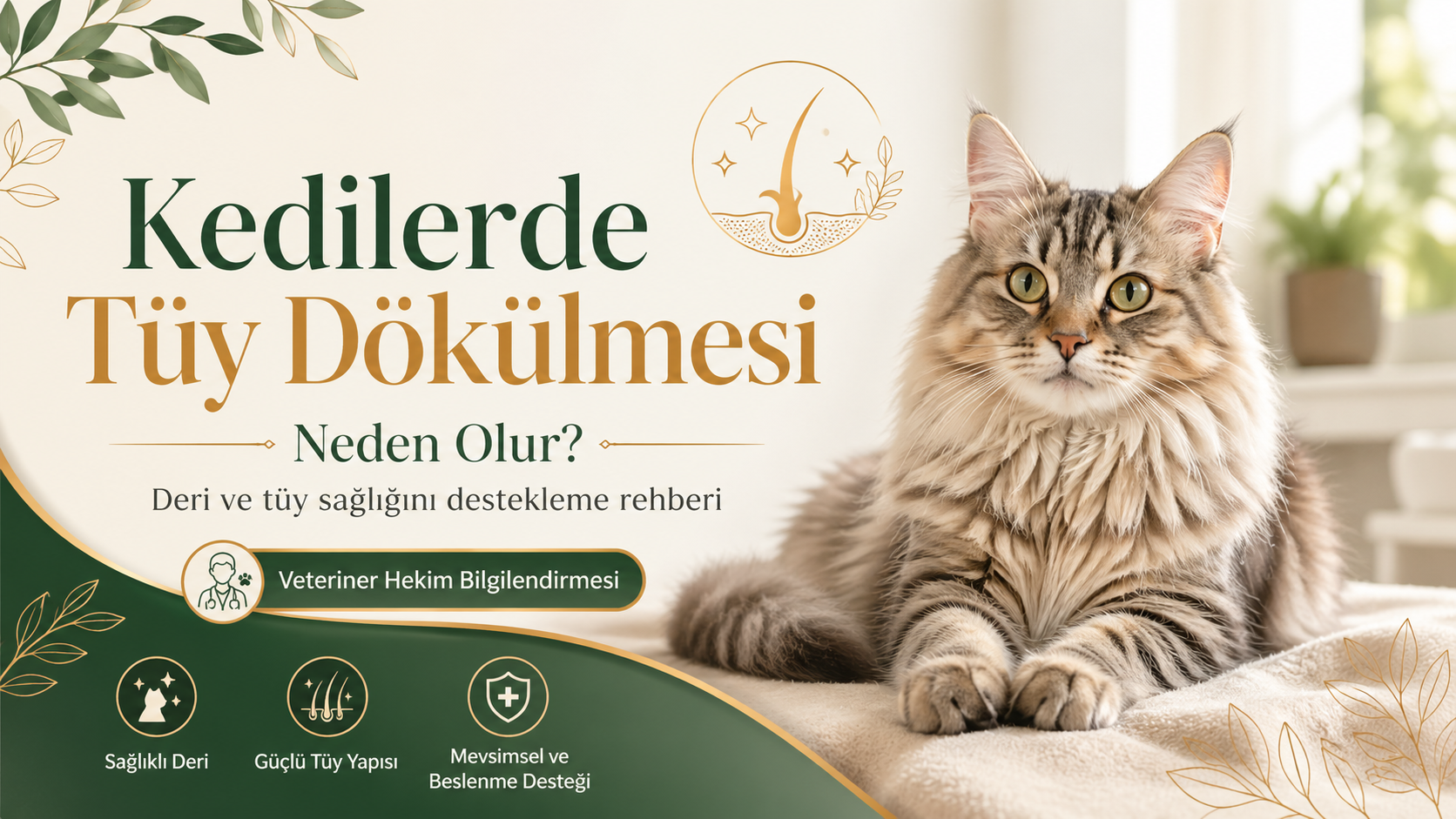 Kedilerde tüy dökülmesi ve deri tüy sağlığı için veteriner hekim destekli bakım rehberi