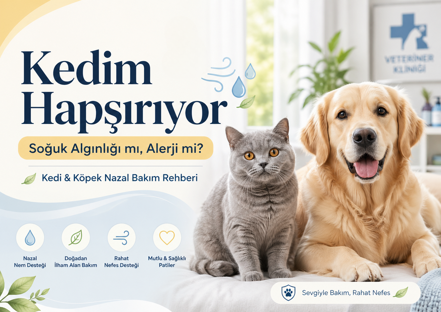 edim hapşırıyor soğuk algınlığı mı alerji mi kedi nazal bakım rehberi