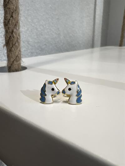 Çocuk Gümüş Mineli Unicorn Küpe