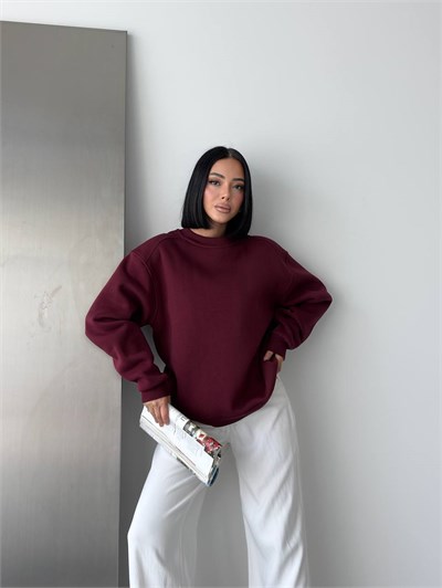 Rahat Kesim Bisiklet Yaka Sweatshirt